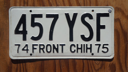 One or More  - 1974 1975 Front Chihuahua Mexico License Plate - Nice Original
