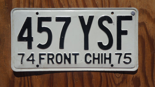 One or More  - 1974 1975 Front Chihuahua Mexico License Plate - Nice Original