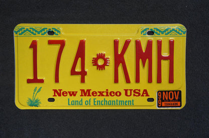 1999 New Mexico Yellow License Plate #174-KMH