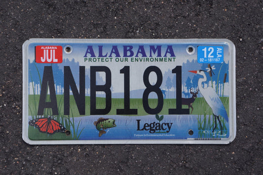 2012 Alabama PROTECT OUR ENVIRONMENT Graphic License Plate - fish bird pond deer butterfly