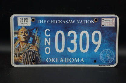 2002 Oklahoma License Plate - CHICKASAW NATION - Native American Indian Tribe
