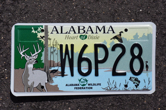 Alabama WILDLIFE FEDERATION AWF Colorful Graphic License Plate - Deer bird lake