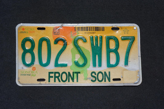 FRONT SON SONORA Mexico Colorful License Plate Mexican