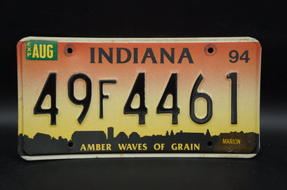 1994 Indiana Amber Waves of Grain Pink Yellow License Plate