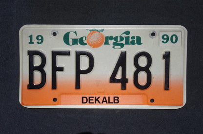 1990 Georgia Peach License Plate DEKALB County