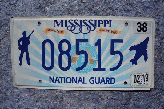 2019 Mississippi National Guard License Plate - Soldier Jet Magnolia