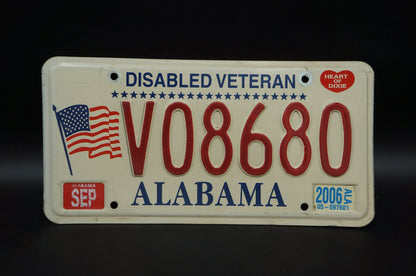 2006 DISABLED VETERAN Alabama Flag License Plate