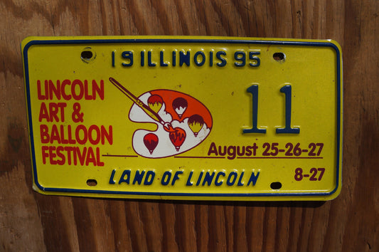 1995 Illinois Graphic License Plate Lincoln ART & BALLOON FESTIVAL # 11