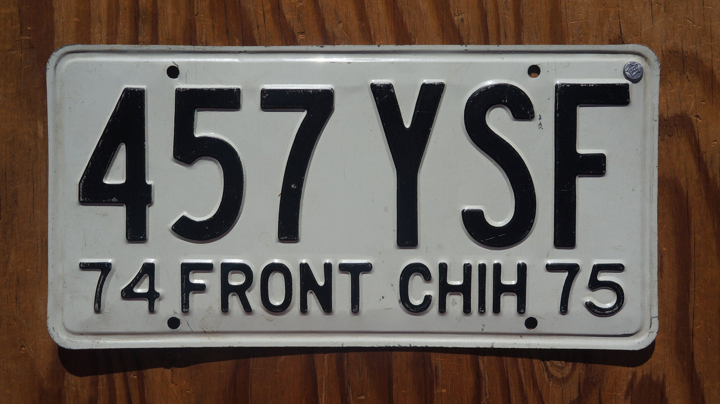 One or More  - 1974 1975 Front Chihuahua Mexico License Plate - Nice Original