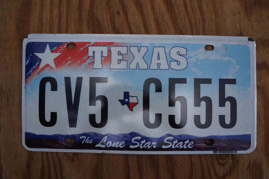 Texas License Plate Colorful Design Lone Star # CV5 - C555