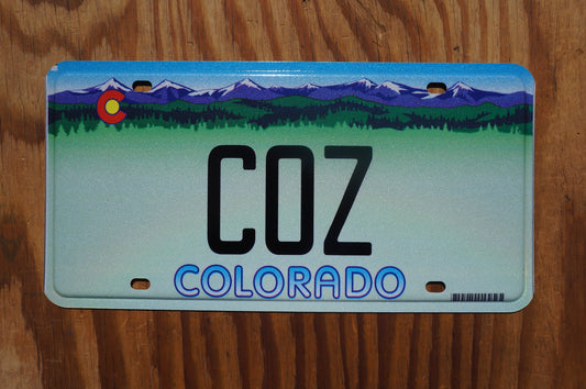 Colorado COZY Vanity Purple Mountains License Plate - COZ