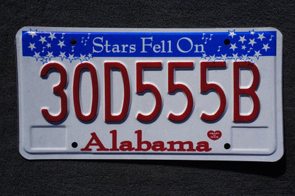 Alabama Stars Fell On Alabama License Plate #30D555B