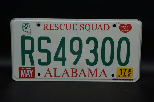 2017 Alabama RESCUE SQUAD License Plate