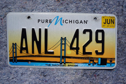 2022 Michigan THE MACKINAC BRIDGE Orange License Plate