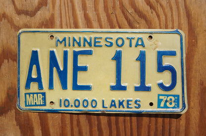 1978 Minnesota Vintage License Plate