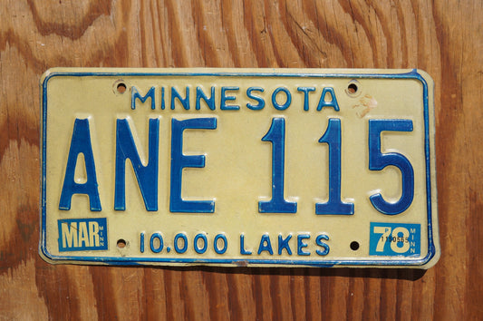 1978 Minnesota Vintage License Plate