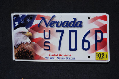 2022 Nevada License Plate: Eagle American Flag Graphic Plate Tag - United We Stand