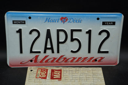1998 Alabama HEART OF DIXIE License Plate with Original Registration