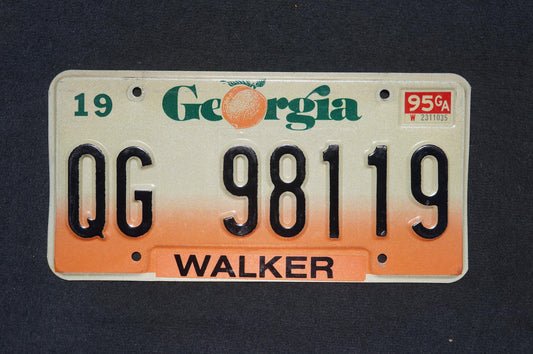 1995 Georgia Peach License Plate WALKER County