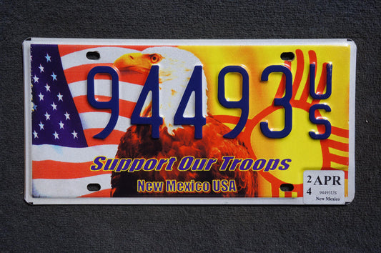 2024 New Mexico SUPPORT OUR TROOPS Flag Eagle License Plate