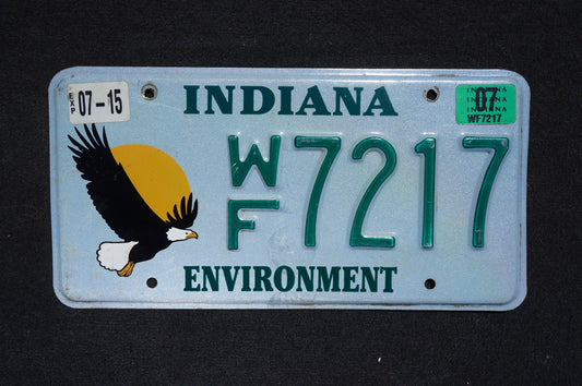 2015 Indiana ENVIRONMENT Graphic License Plate - Flying Bald Eagle Sun