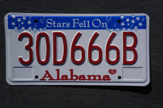 Alabama Stars Fell On Alabama License Plate #30D666B