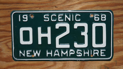 1968 SCENIC New Hampshire Vintage license plate