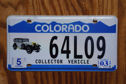 2003 Colorado COLLECTOR VEHICLE Blue License Plate Antique Car
