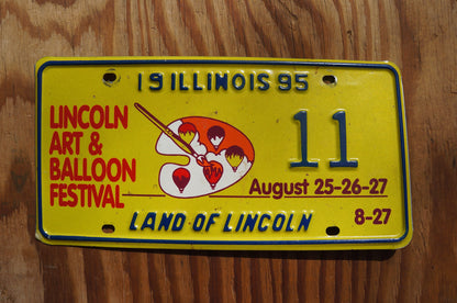 1995 Illinois Graphic License Plate Lincoln ART & BALLOON FESTIVAL # 11