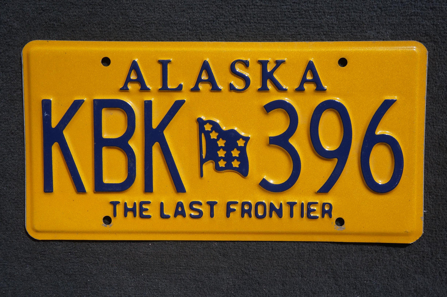 Alaska Yellow Flag License Plate - The Last Frontier