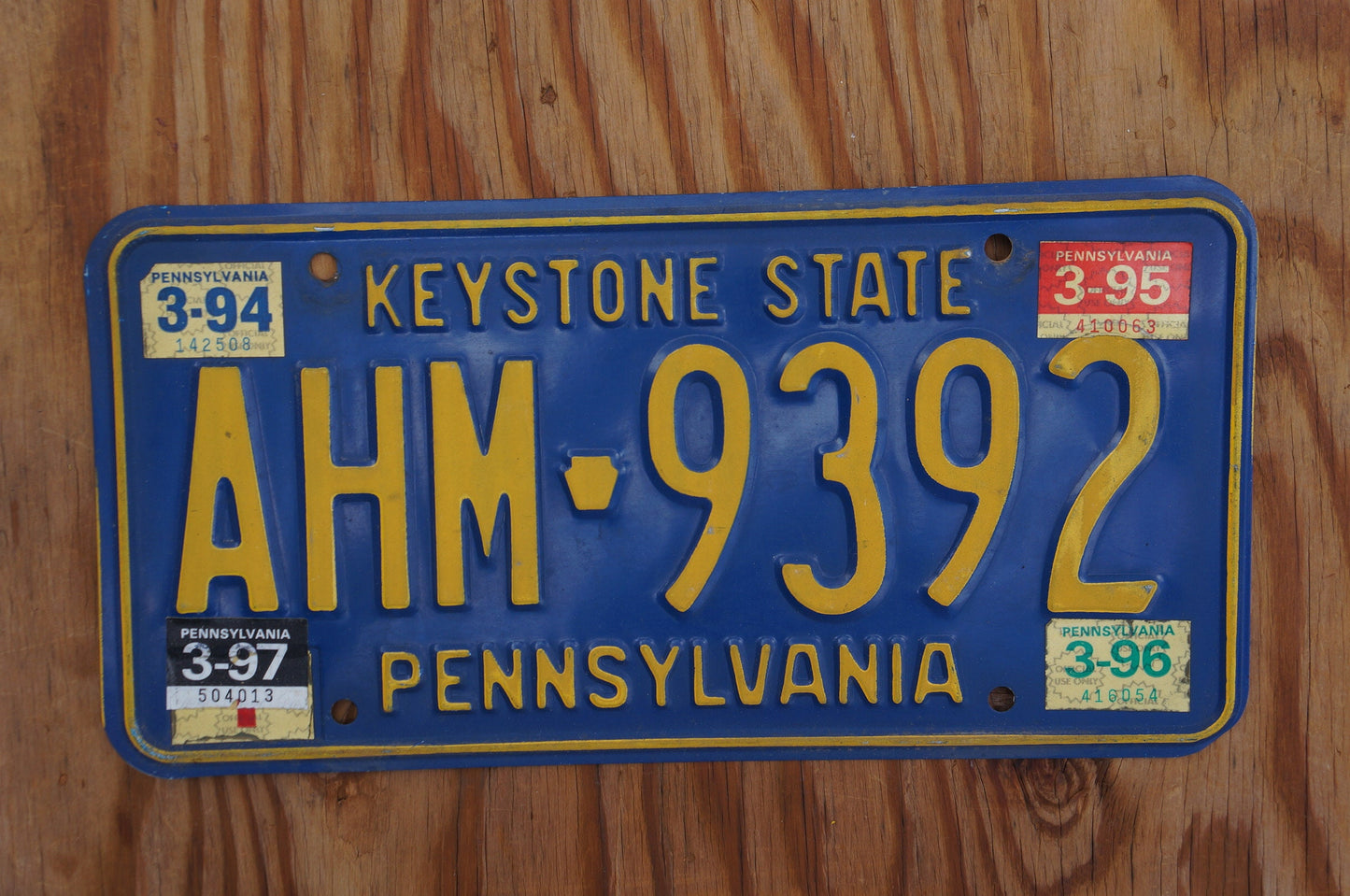 1994 1995 1996 1997 Pennsylvania KEYSTONE STATE Blue License Plate