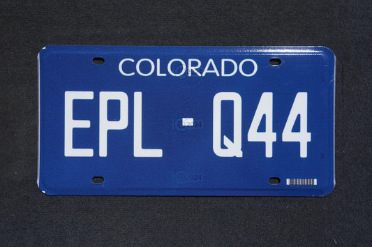2024 Colorado NEW DESIGN Historic Blue Flat License Plate # EPL Q44