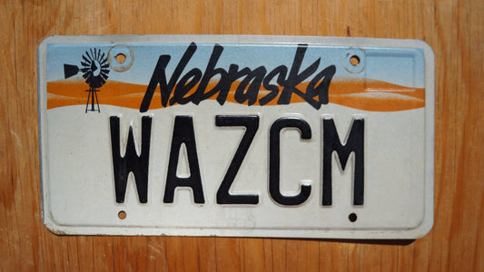 1990s  Nebraska Vanity WINDMILL License Plate # WAZCM