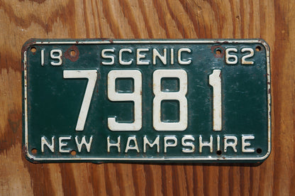 1962 SCENIC New Hampshire Vintage license plate