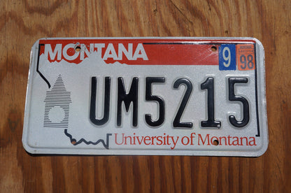 1998 Montana License Plate University of Montana