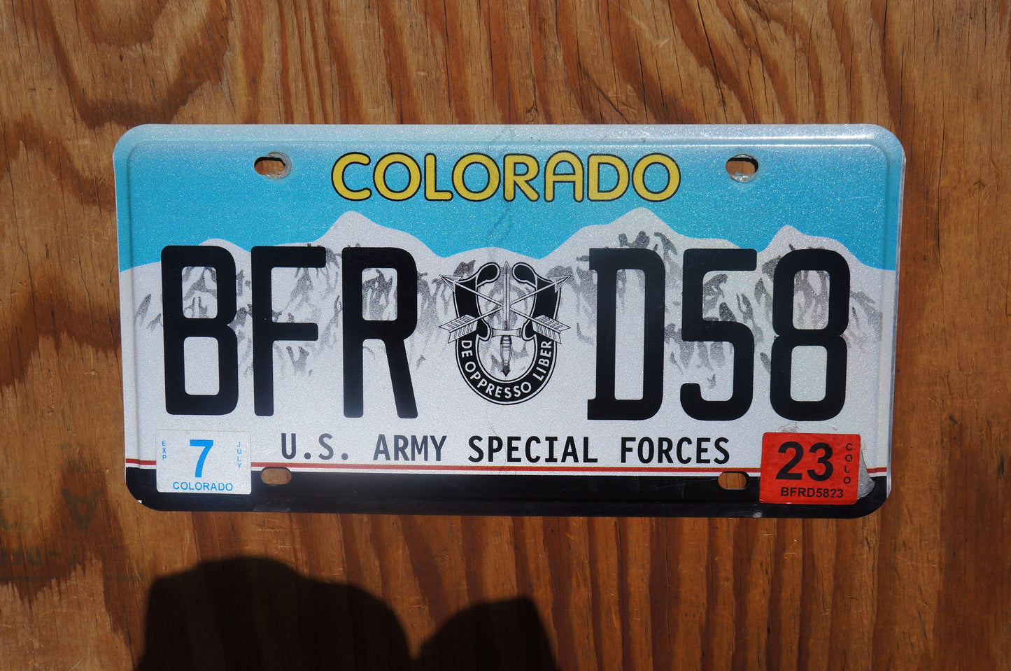 2023 Colorado US ARMY SPECIAL Forces License Plate