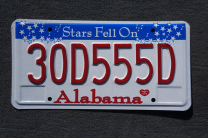 Alabama Stars Fell On Alabama License Plate #30D555D