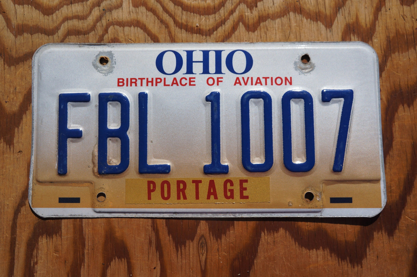 Ohio Portage County Vintage License Plate # FBL 1007