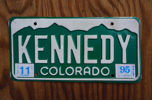 1995 Colorado KENNEDY Vanity Green Mountains License Plates