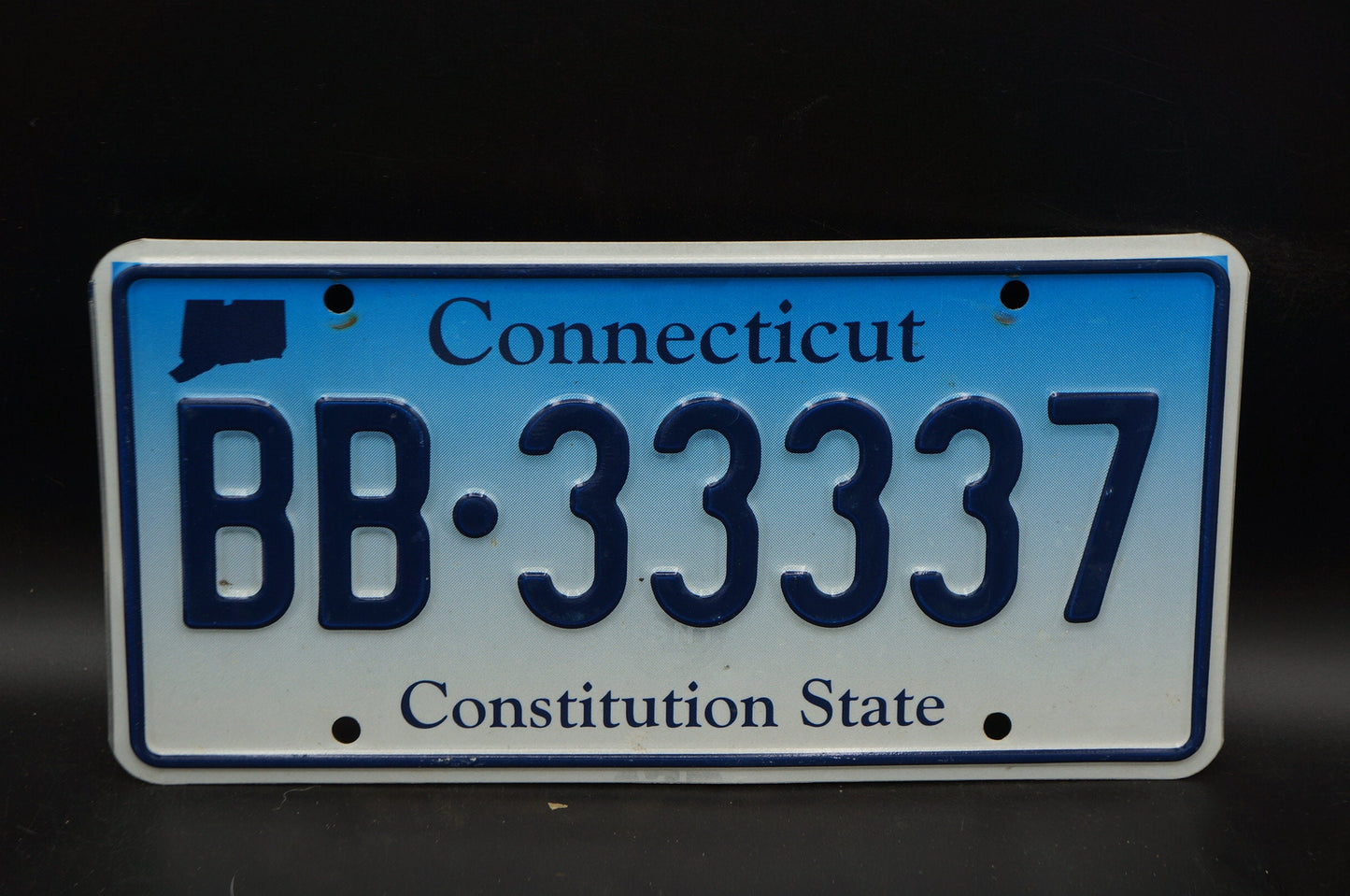 Connecticut Blue License Plate - Constitution State # BB - 33337