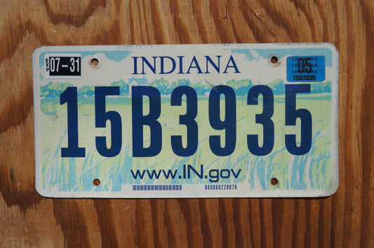 2005 Indiana Green Graphic License Plate