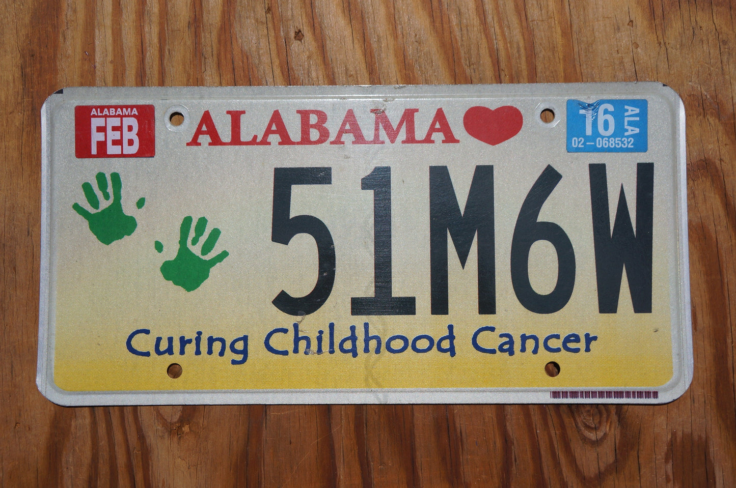 2016 Alabama Curing Childhood Cancer Graphic License Plate