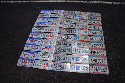 Lot of 50 Alabama License Plates: Expired Graphic Tag Plates