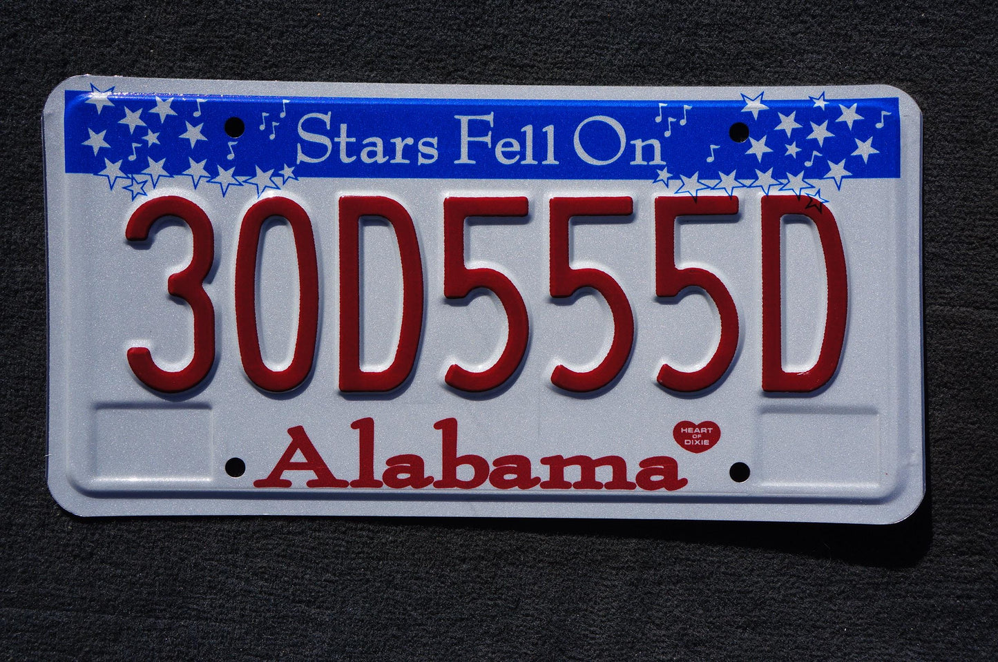 Alabama Stars Fell On Alabama License Plate #30D555D