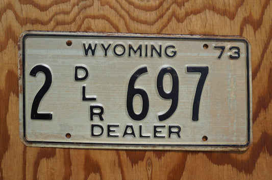 1973 Wyoming DEALER License Plate # 2 - 697