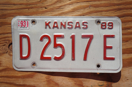 1989 1993 Kansas Vintage License Plate