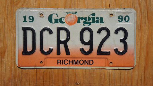 1990 Georgia Peach License Plate Richmond County