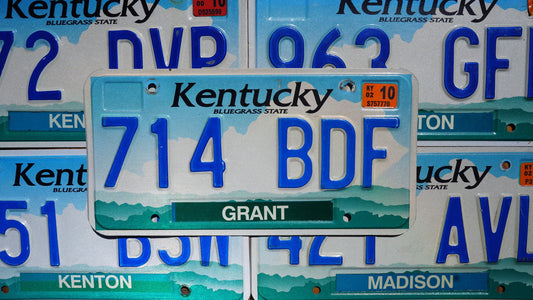 One or More - KENTUCKY Bluegrass State White Cloud Green Mountains License Plate