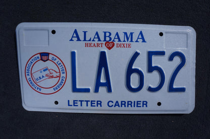 Alabama Letter Carrier Mailman Postman License Plate