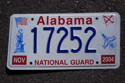 One or More - 2004 2005 2006 Alabama National Guard Soldier Airplane Flag License Plate